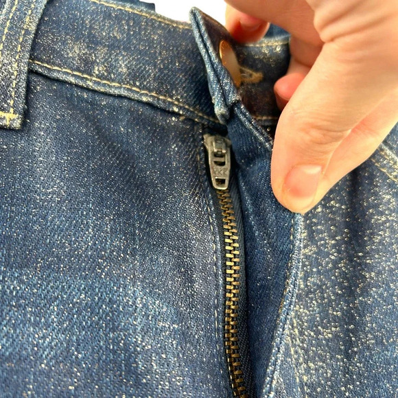 L'Agence El Matador Fremont Gold Glitter Coated Skinny‎ Jeans Size 24 - Picture 4 of 9